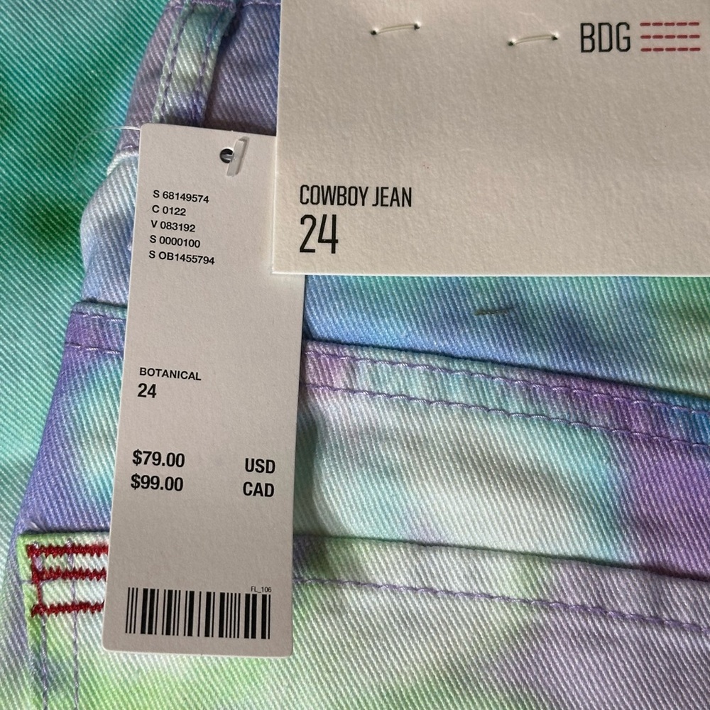 BDG Womens 24” High-Waisted Floral Print Wide-Leg Jeans Pastel - Picture 3 of 16